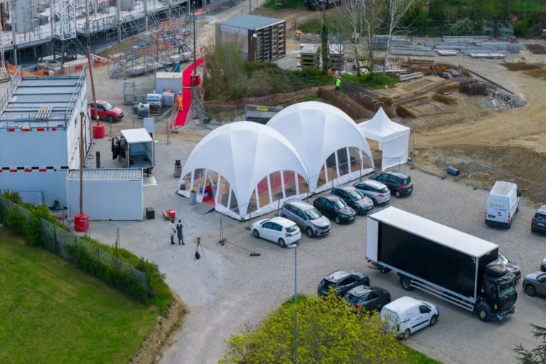 Dôme événement extérieur Plantation du premier arbre PSB Lounge Toulouse structure